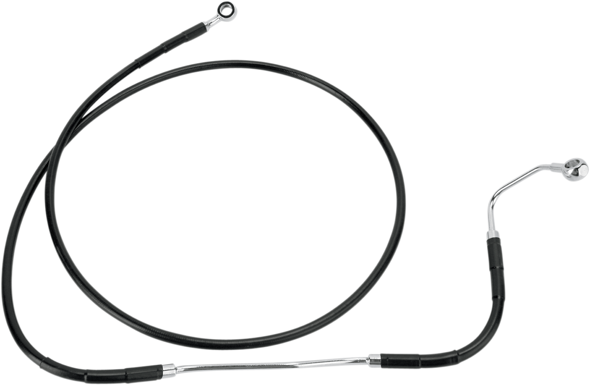 DRAG SPECIALTIES Brake Line - Front - Black - +10" ABS 691182-10BLK