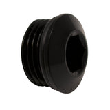 DeatschWerks 8AN ORB Male Plug Low Profile Internal Allen/Hex (Incl O-Ring) Anodized Matte Black 6-02-0718-B