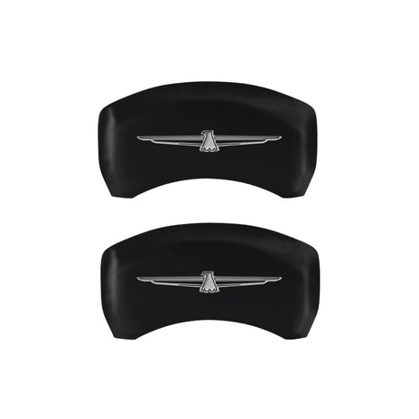 MGP 4 Caliper Covers Engrvd Front No bolts/Tbird Engrvd Rear/Tbird Emblem Red fnsh slvr ch 10086STDBRD