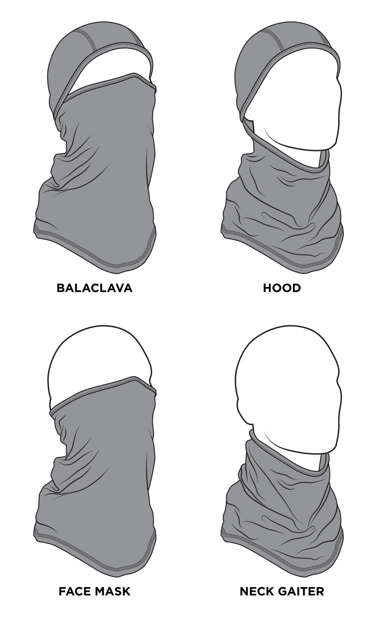 IN STOCK ZAN HEADGEAR SportFlex Convertible Balaclava - Black/White Flag WB4L091