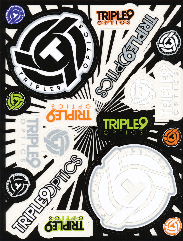 TRIPLE 9 Logo Sticker Sheet T-9 STICKER SHEET