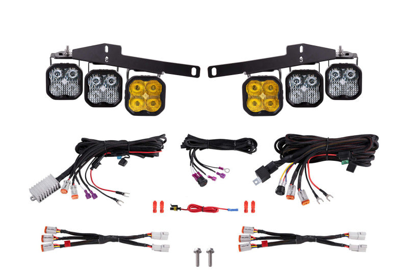 Diode Dynamics 17-20 Ford Raptor SS3 LED Fog Light Kit - Yellow Pro DD6366