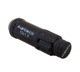 NRG 700 Series M12 X 1.5 Steel Lug Nut w/Dust Cap Cover Set 21 Pc w/Locks & Lock Socket - Black LN-LS700BK-21