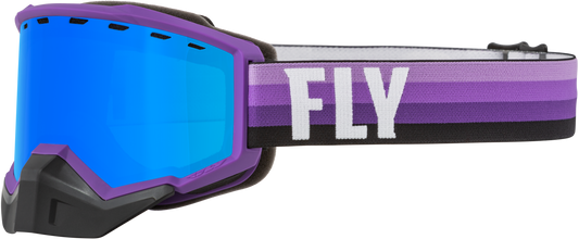 FLY RACING Focus Snow Goggle Purple/Black W/ Sky Blue/Smoke Lens 37-50078