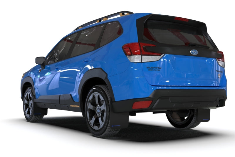 Rally Armor 2022 Subaru Forester (Incl. Wilderness) UR Black Mud Flap w/ Blue Logo MF82-UR-BLK/BL