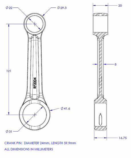 VINTCO Connecting Rod Kit KR2034