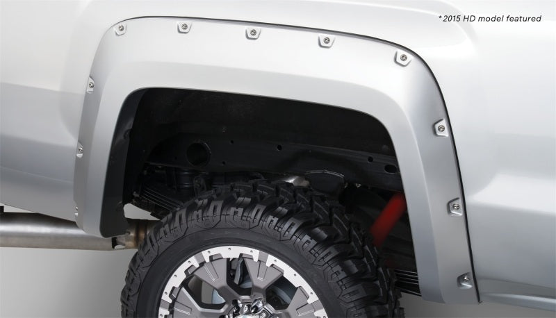 Bushwacker 14-18 GMC Sierra 1500 Pocket Style Flares 2pc 69.3/78.8/97.8in Bed - Black 40122-02