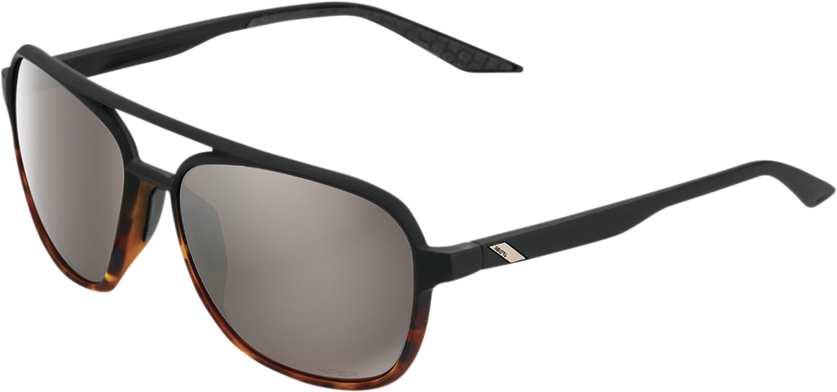 100% Kasia Sunglasses - Black - Silver Mirror 61042-404-01