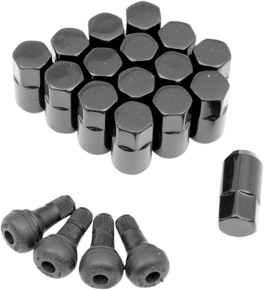 MOOSE UTILITY Lug Nut - 3/8"-24 - Black - 16 Pack SP300MO201B