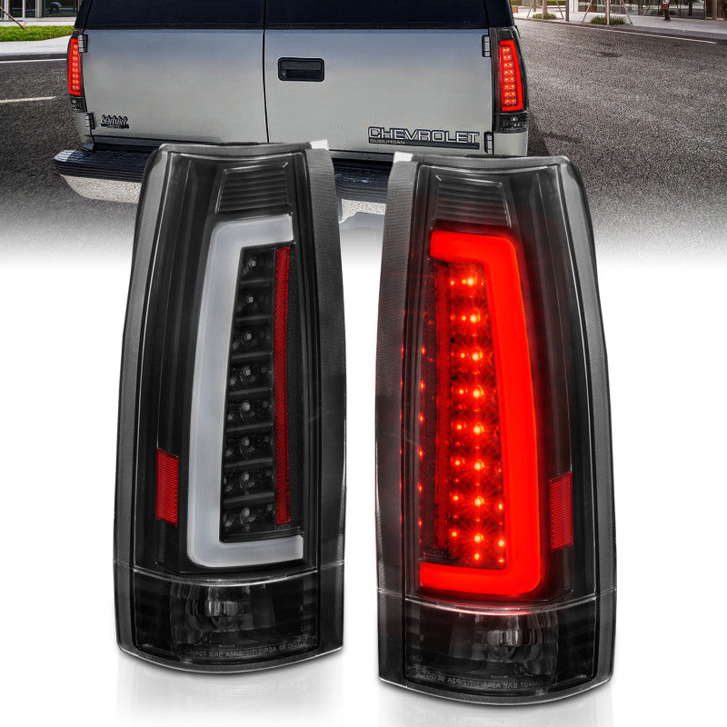 ANZO 1999-2000 Cadillac Escalade LED Taillights Black Housing Clear Lens Pair 311344