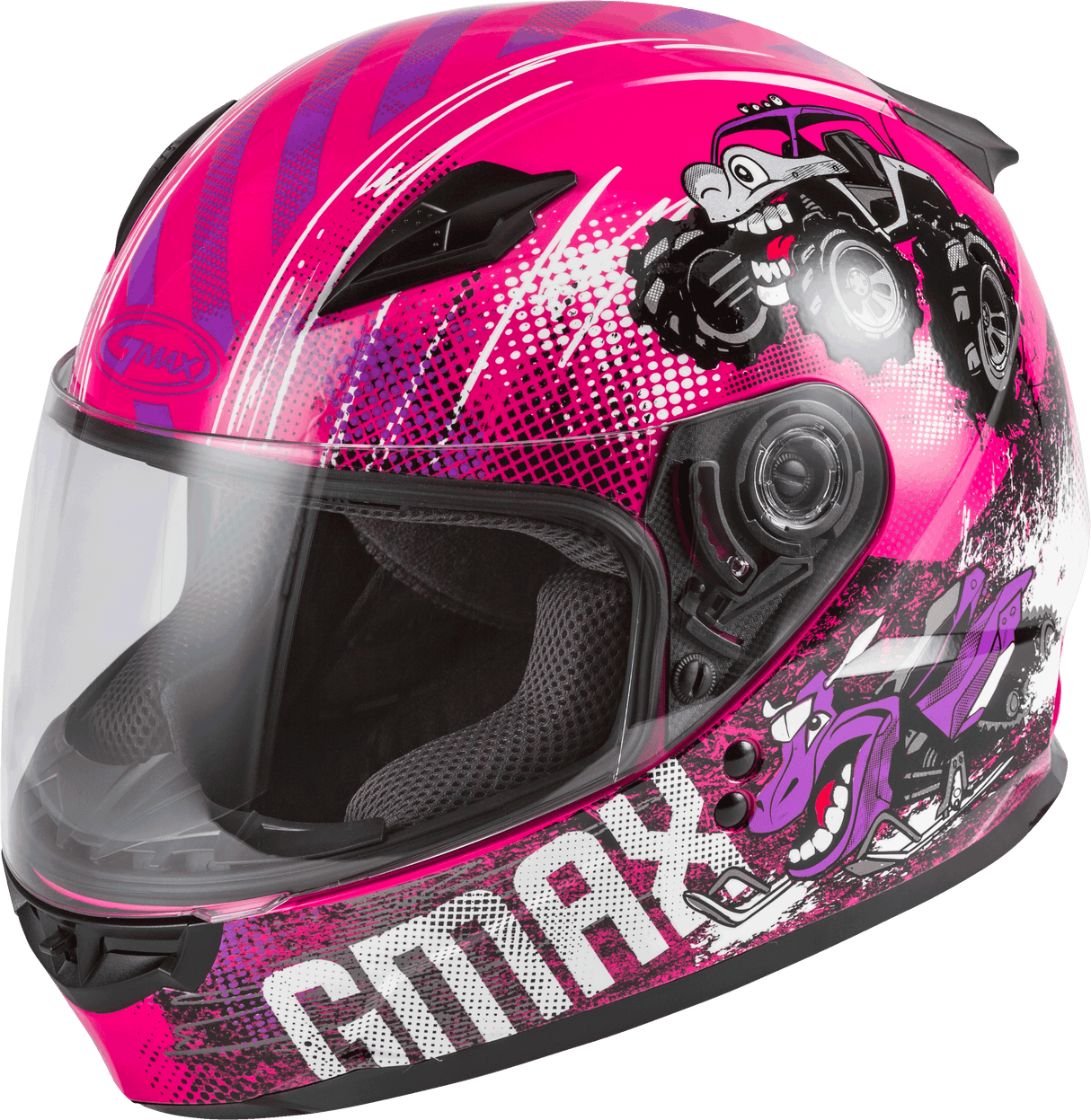GMAX Youth Gm-49y Beasts Full-Face Helmet Pink/Purple/Grey Ys G1498400