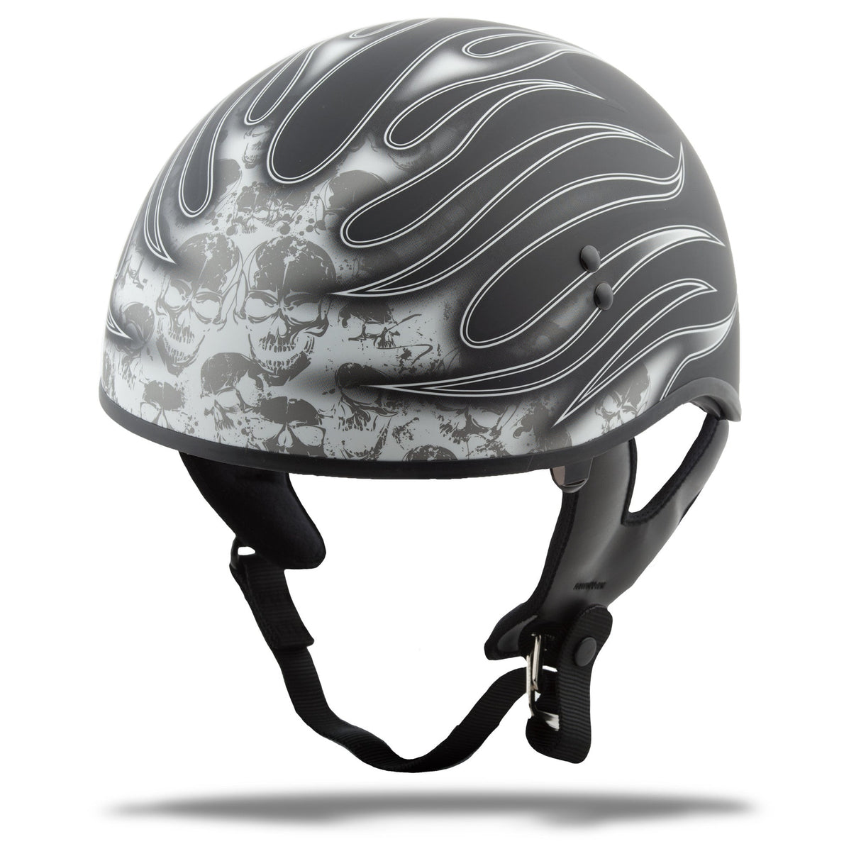GMAX Gm-65 Half Helmet Flame Matte Black/White 2x G1657438