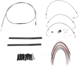 BURLY BRAND Handlebar Cable/Brake Line Kit - Complete - 13" Ape Hanger Handlebars - Stainless Steel B30-1103