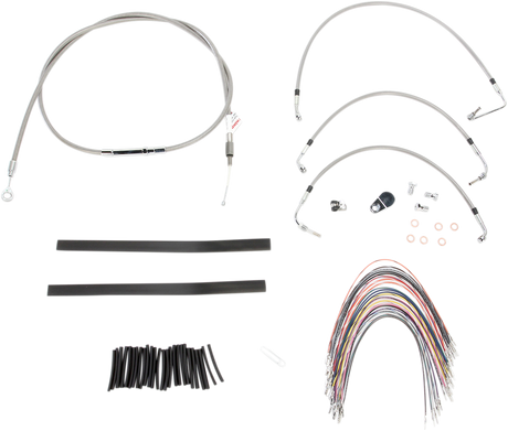 BURLY BRAND Handlebar Cable/Brake Line Kit - Complete - 13" Ape Hanger Handlebars - Stainless Steel B30-1103