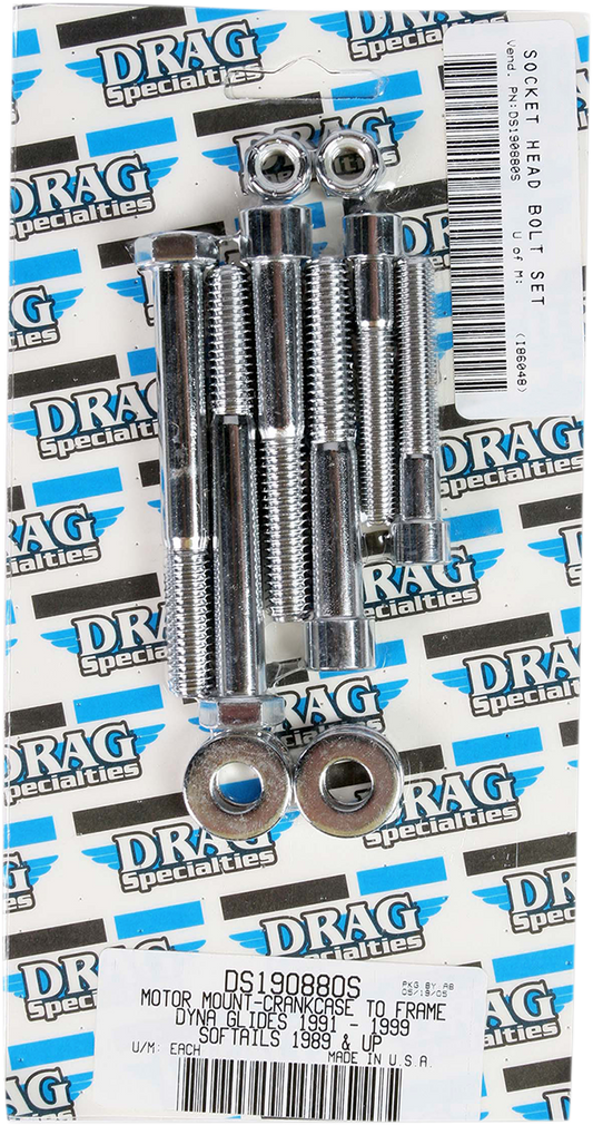 DRAG SPECIALTIES Smooth Motor Mount Bolt Kit - Dyna MK267S