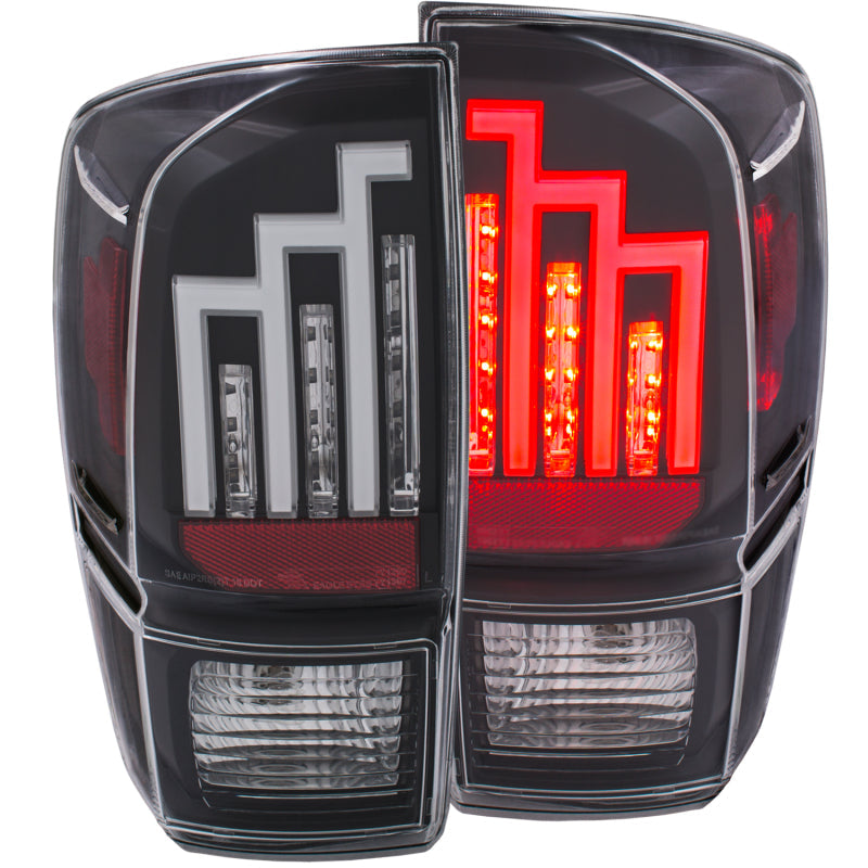 ANZO 2016-2017 Toyota Tacoma LED Taillights Black 311281