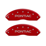 MGP 4 Caliper Covers Engraved Front Pontiac Engraved Rear GXP Red finish silver ch 18030SPXPRD