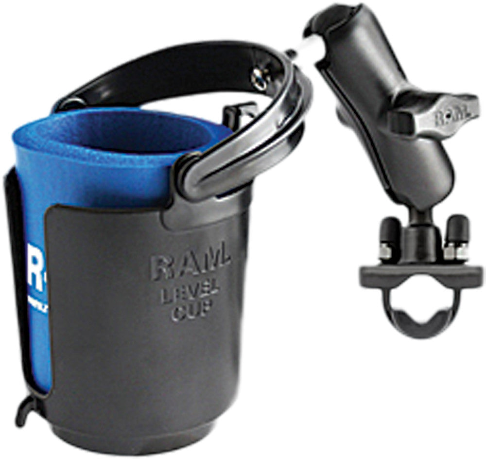 RAM Self-Leveling Cup Holder & Cozy W/Zinc Coated U-Bolt Base RAM-B-132R