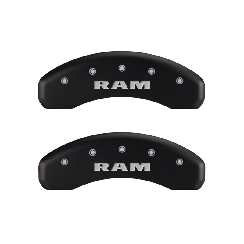 MGP 4 Caliper Covers Engraved Front & Rear RAM Red finish silver ch 55001SRAMRD