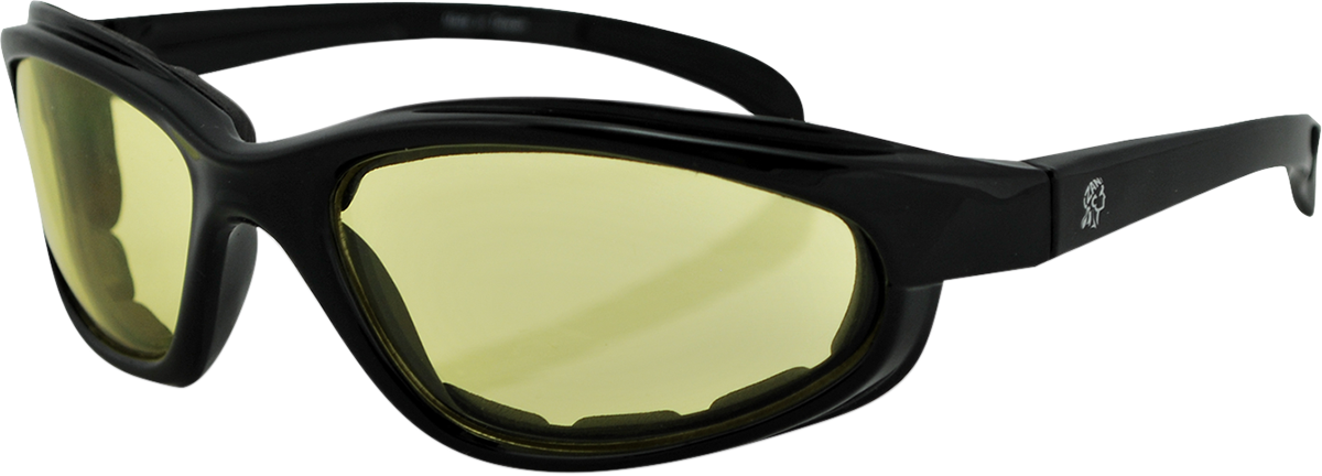 ZAN HEADGEAR Arizona Sunglasses - Shiny Black - Yellow EZAZ001Y