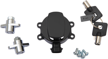 DRAG SPECIALTIES Side Hinge Ignition Switch with Saddlebag Lock - Gloss Black E21-0214GB/50