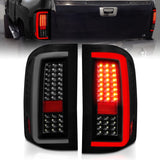 ANZO 2007-2013 Chevrolet Silverado1500/ 2500/ 3500 LED Tail Lights w/ Light Bar Black Housing Smoke 311381