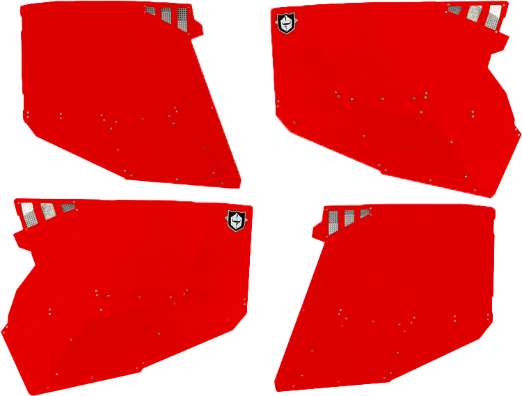 PRO ARMOR Stealth Door Alluminum Skins Red Pol P144228RD-293