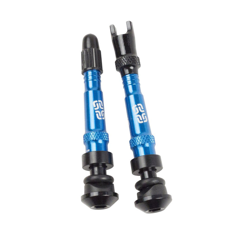 E13 Set 2 Alum Tubeless Valves Blue TR1UNA-113