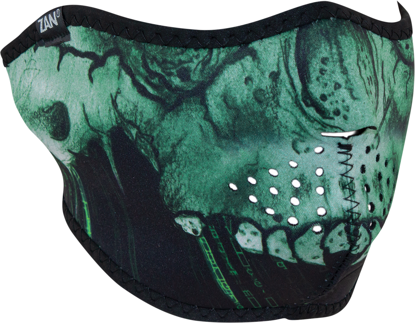 ZAN Neoprene Half Face Mask Cyber Skull WNFM452H