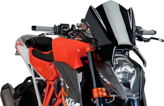 PUIG HI-TECH PARTS New Generation Windscreen - Black - KTM 1290 7014N
