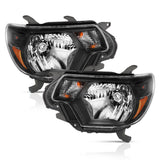 ANZO 2012-2015 Toyota Tacoma Crystal Headlights Black 111395