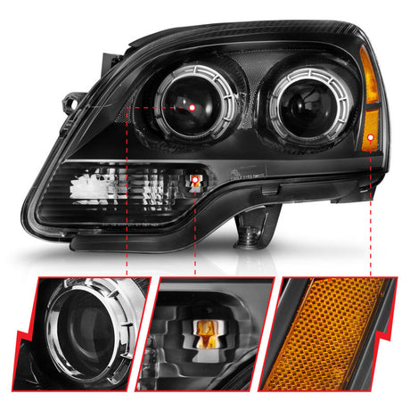 Anzo 99-17 GMC Sierra/Denali Headlights Chrome Amber (w/C Light Bars) 111523