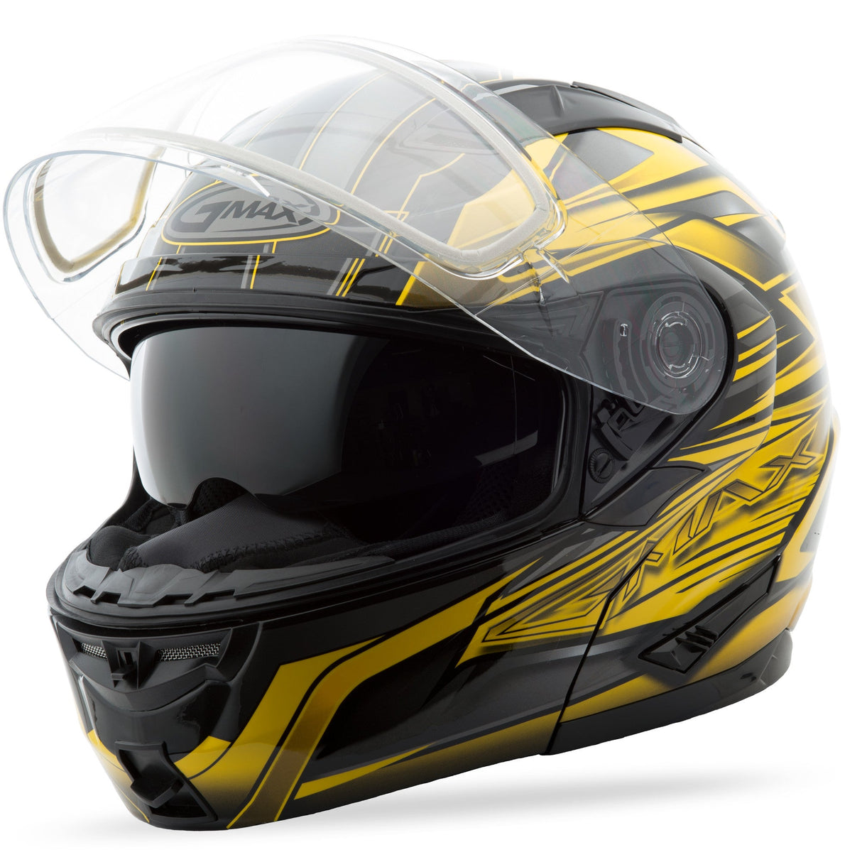 GMAX Gm-64s Modular Carbide Snow Helmet Black/Yellow 3x G2641239 TC-4