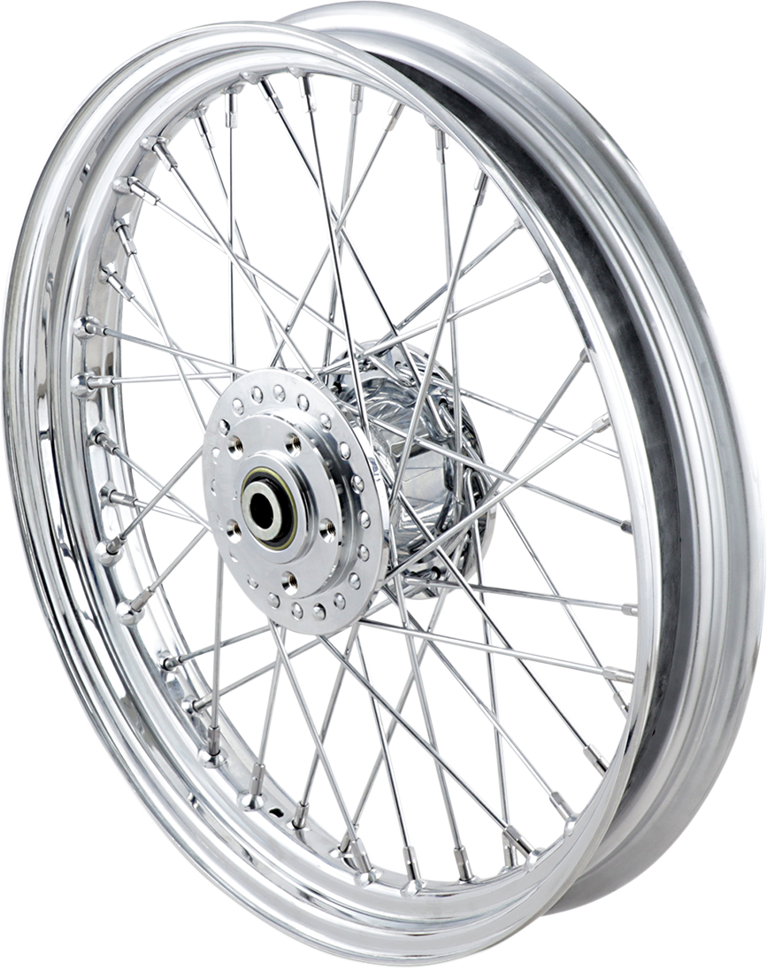 DRAG SPECIALTIES Rueda delantera - Doble disco/Sin ABS - Cromada - 19"x2.50" 70868 