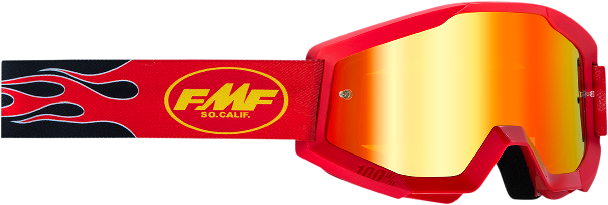 FMF Youth PowerCore Goggles - Flame - Red - Red Mirror F-50055-00004 2601-3021