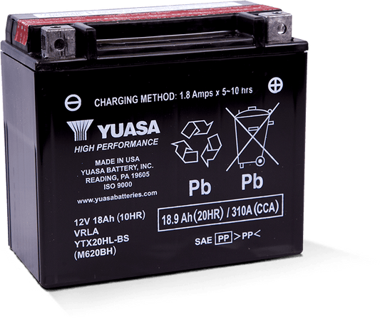 Yuasa YTX20HL-BS High Performance AGM Battery (Bottle Supplied)