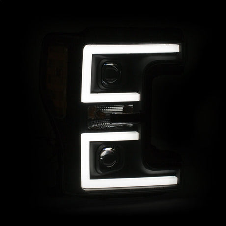 ANZO LED Headlights 17-18 Ford F-250 Super Duty Plank-Style L.E.D. Headlight Black (Pair) 111388