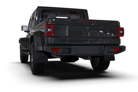 Rally Armor 19-23 Jeep JT Gladiator Mojave/Rubicon Black Mud Flap w/ Metallic Black Logo MF104-BLK-MBK