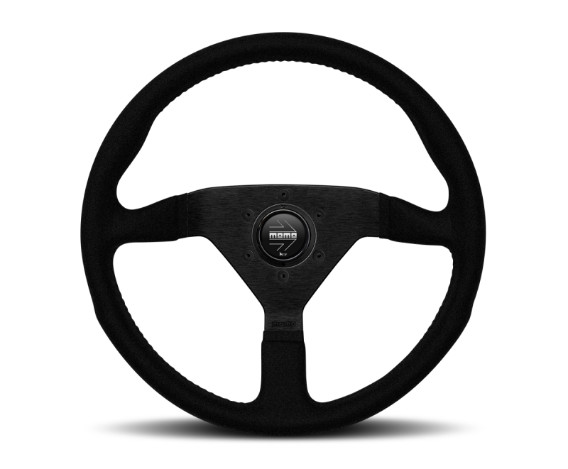 Momo Montecarlo Alcantara Steering Wheel 350 mm - Black/Black Stitch/Black Spokes MCL35AL1B