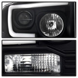 Spyder Ford F250/350/450 05-07 Projector Headlights - Light Bar DRL LED - Black PRO-YD-FS05V2-LB-BK 5084507