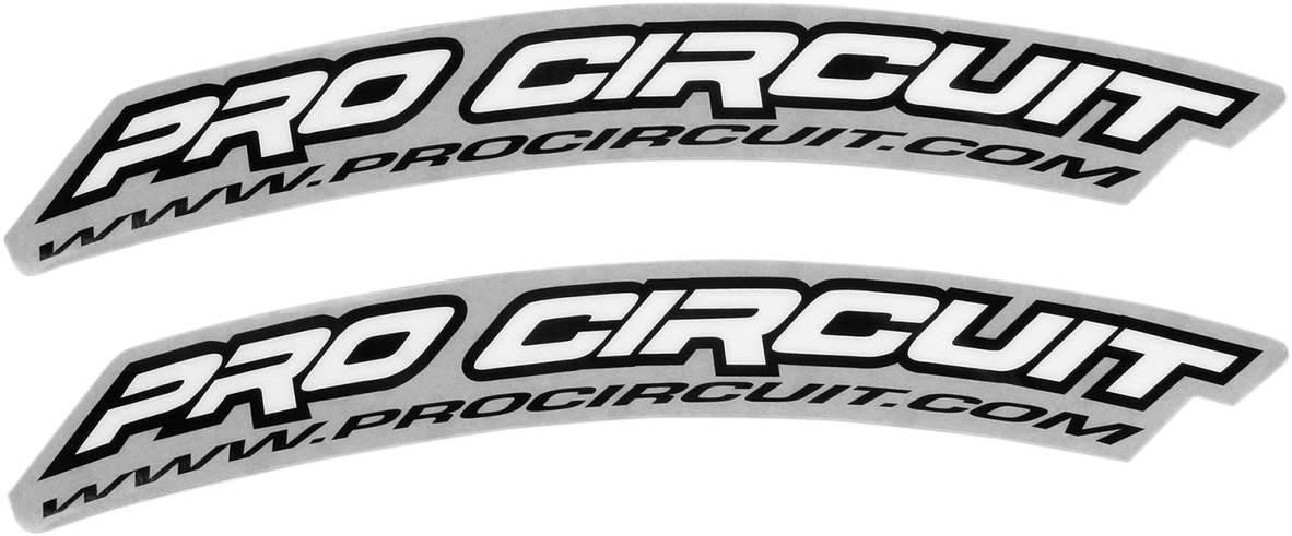 PRO CIRCUIT Front Fender Decal - .Com - White DC0010