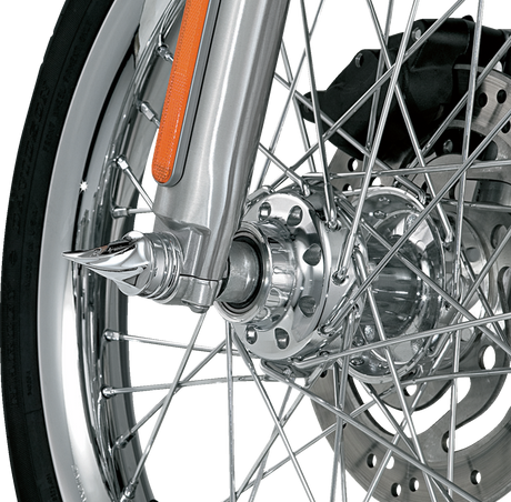KURYAKYN Axle Nut Cover - Twisted - Chrome - Front 1217