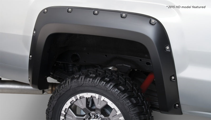 Bushwacker 14-18 GMC Sierra 1500 Pocket Style Flares 2pc 69.3/78.8/97.8in Bed - Black 40122-02