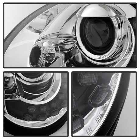 Spyder Volkswagen Beetle 1998-2005 Projector Headlights DRL Chrome PRO-YD-VB98-DRL-C 5080554