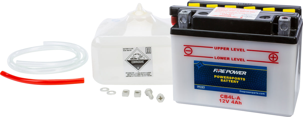 FIRE POWER Battery W/Acid Cb4l-A 12v Heavy Duty CB4L-A