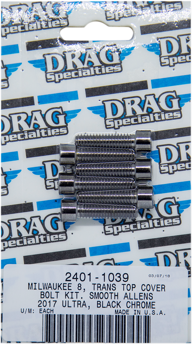DRAG SPECIALTIES Kit de pernos superiores de transmisión - Negro/Cromo - M8 MK786SBK 