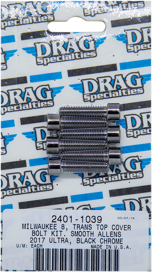 DRAG SPECIALTIES Transmission Top Bolt Kit - Black/Chrome - M8 MK786SBK