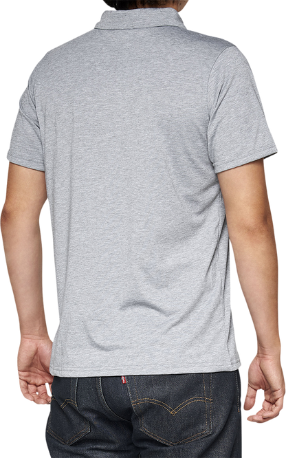 100% Corpo Polo Shirt - Heather Gray/White - Small 35019-252-10