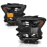 ANZO 15-17 Ford F-150 Project Headlights w/ Plank Style Design Black w/ Amber Sequential Turn Signal 111408