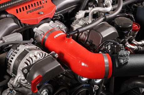 Perrin 22-23 Subaru BRZ/Toyota GR86 Silicone Inlet Hose (3in. ID / SS Wire) - Red PSP-INT-432RD
